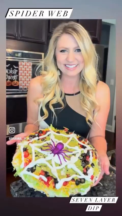 Spider Web Seven Layer Dip ✨🕷️ 
A family favorite appetizer. Perfect for all your Halloween parties! 

Ingredients 
1 can of Fritos bean dip 
1/2 tub of sour cream 
1 bag of lettuce
6 small tomatoes chopped 
1 can of sliced olives 
1 bag of shredded cheddar cheese
Topped with your favorite homemade guac 
( I’ll share thag recipe another day )

Directions:
Layer each ingredient in the order above, you want to cover each layer well with the next ingredient. 
Squeeze sour cream was only used for a second time on top for design purposes with the spider web. 
Pair with Tostitos and enjoy! ✨

#halloweenparty #halloweenpartyideas #halloweenappetizers #halloweenbaking #spider #mexicanfood #familyfavorite #generationalrecipes #liketoknowit #liketoknowitfamily #bakingwithkids #familytime #familybaking #recipe #appetizers #amazon #target 


#LTKHalloween #LTKkids #LTKparties