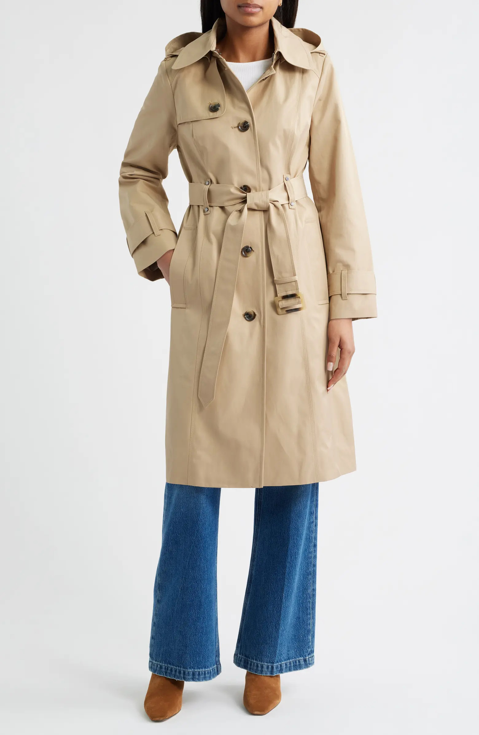 London Fog Double Breasted Trench Raincoat | Nordstrom | Nordstrom