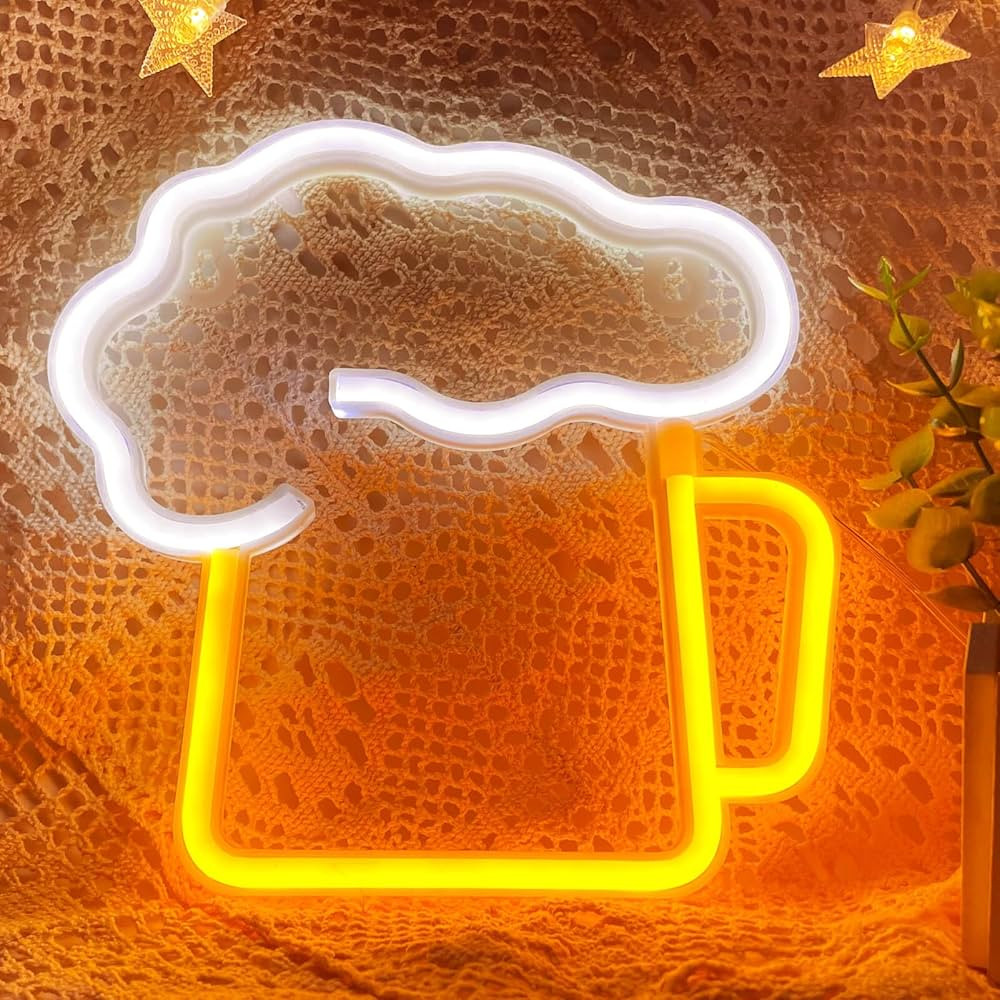 Beer Neon Sign Neon Beer Signs, LED Beer Sign Beer Light up Sign for Wall Decor, USB/Battery Oper... | Amazon (US)