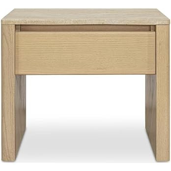 Moe's Home Collection Blake Nightstand Beige Travertine Stone Nightstands | Amazon (US)