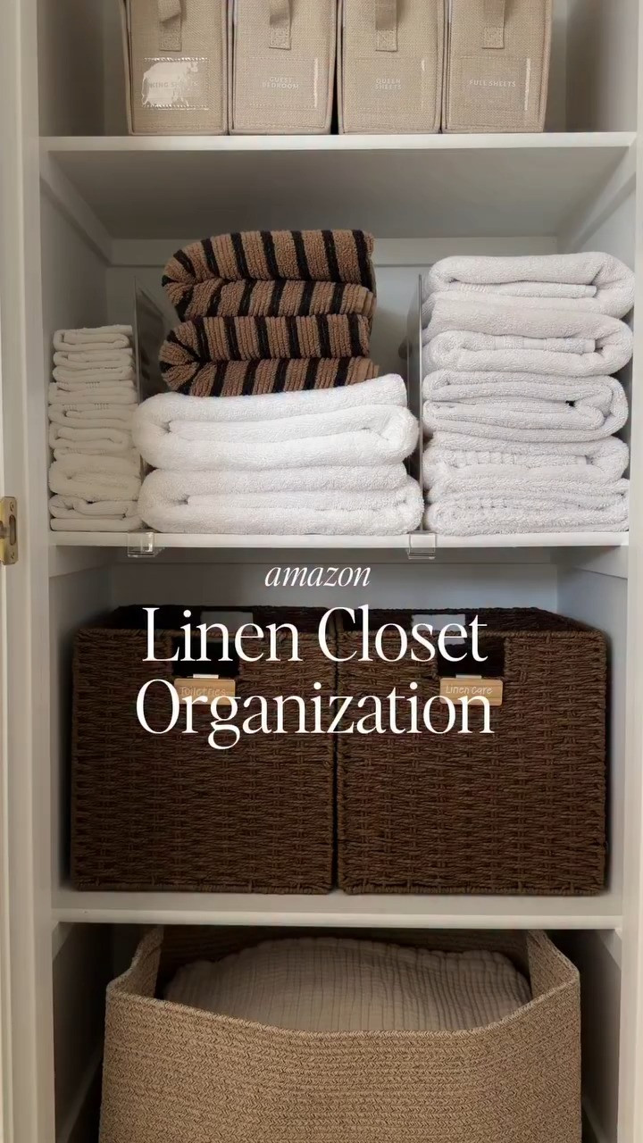 Amazon linen closet organization! 🤎 

 #LTKHome