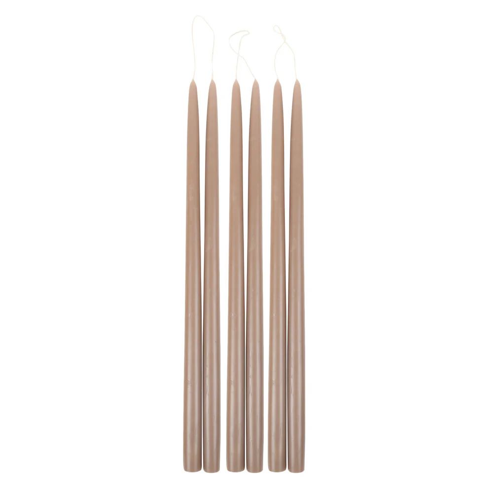 Greige Taper Candles in Various Sizes | Burke Decor