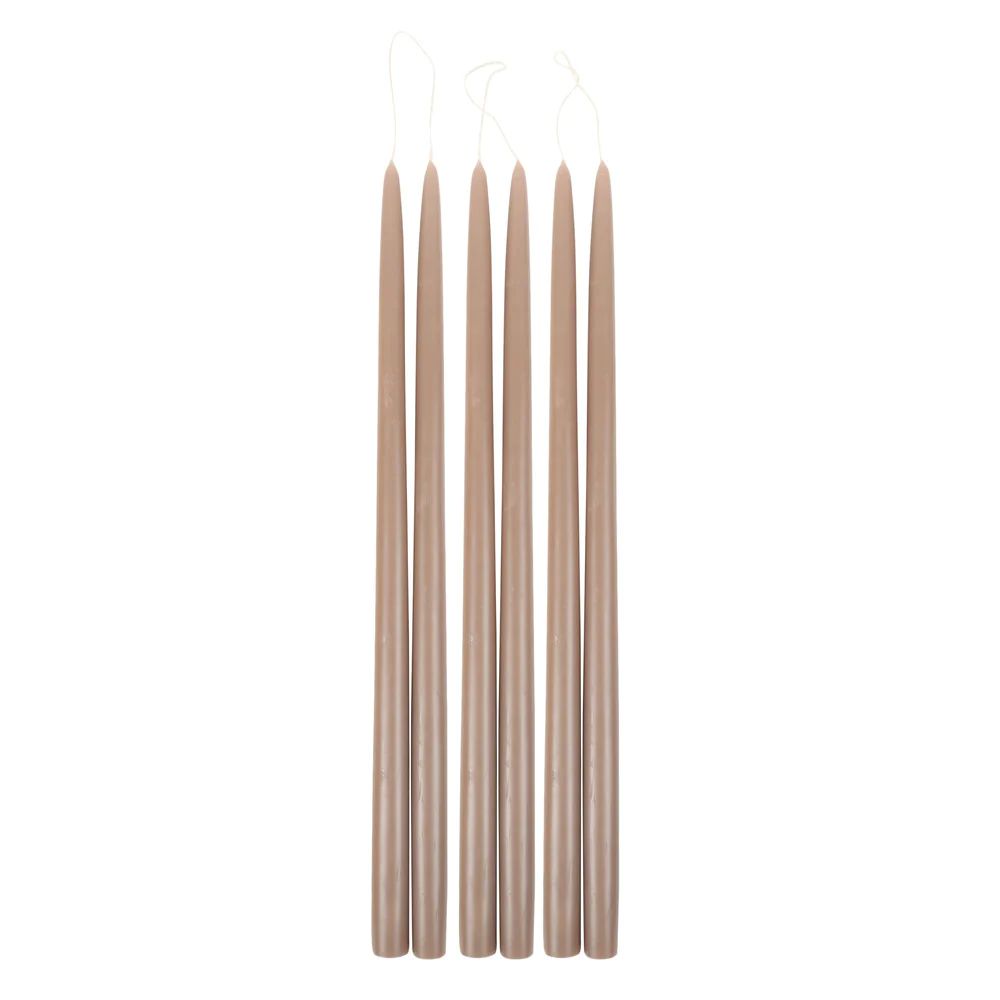 Greige Taper Candles in Various Sizes | Burke Decor
