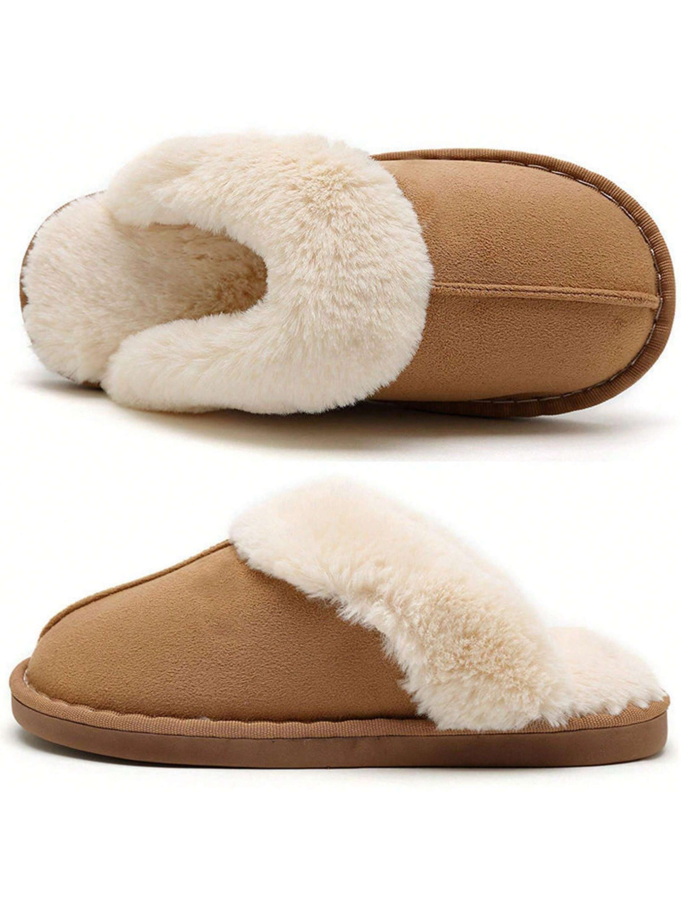 Women's Woolen Slippers Memory Foam Fluffy Moccasin with Soft Plush Fleece Lining Slip-On for Ind... | SHEIN