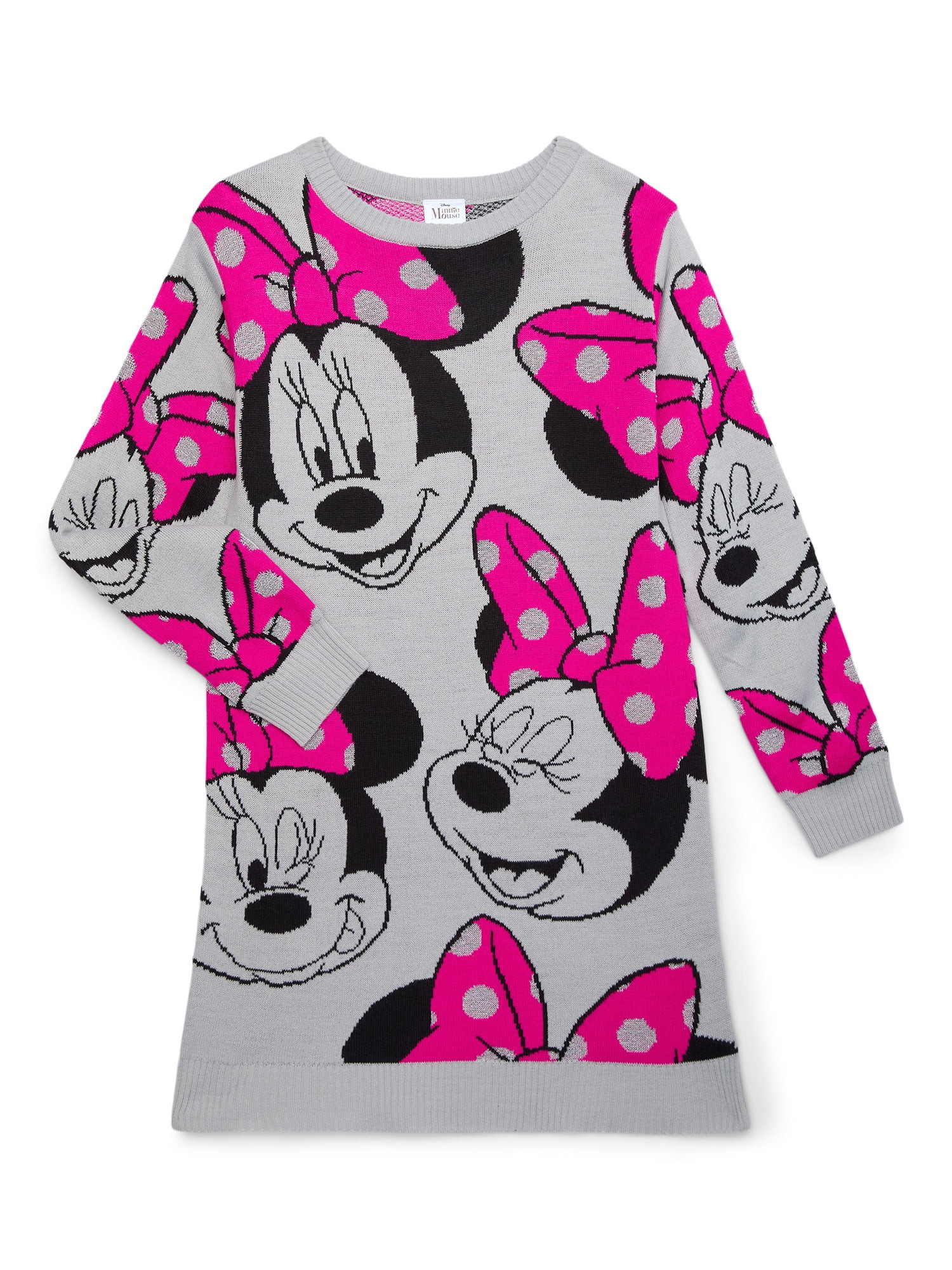Disney Minnie Mouse Girls Sweater Dress with Long Sleeves, Sizes 4-12 | Walmart (US)