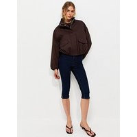 New Look Cotton Funnel Neck Bubble Hem Short Jacket - Brown | Very Ireland