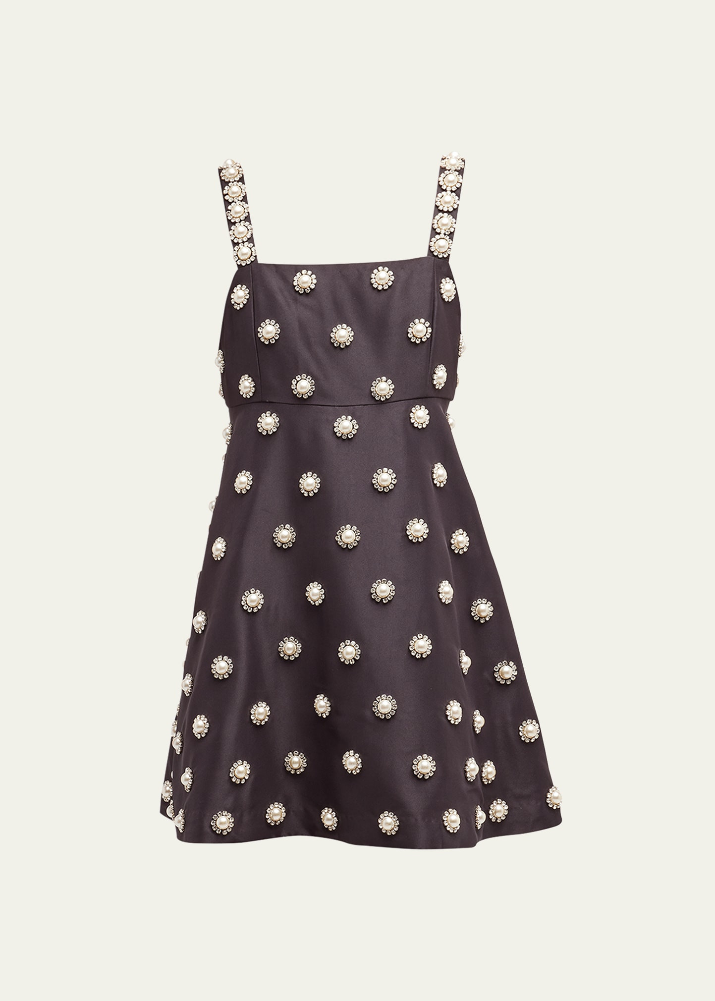 Athene Pearl Embellished Babydoll Mini Dress | Bergdorf Goodman