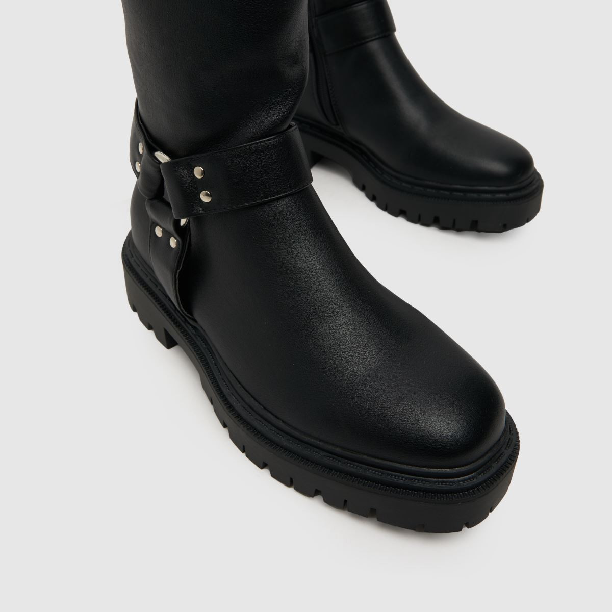 Womens Black schuh Dusk Hardware Chunky Knee Boots | schuh | Schuh