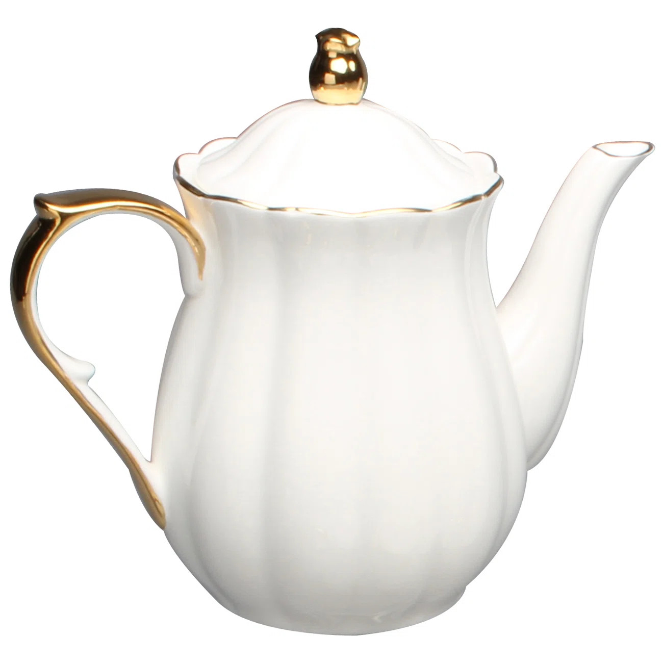 Grace's Tea Ware White Scallop 40 oz. Teapot | Wayfair North America