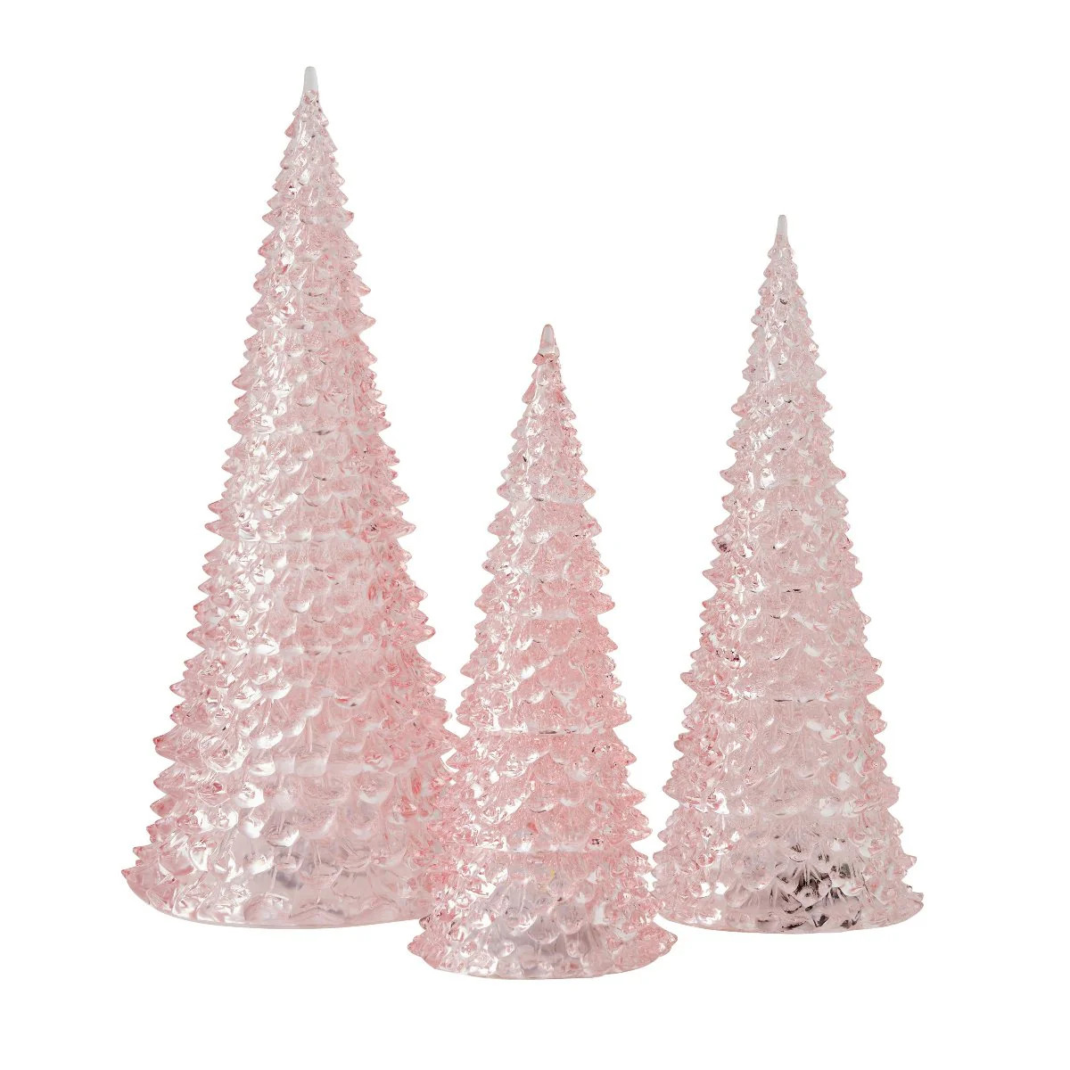 Lighted Pink Glass Trees, Set of 3 | Caitlin Wilson Design