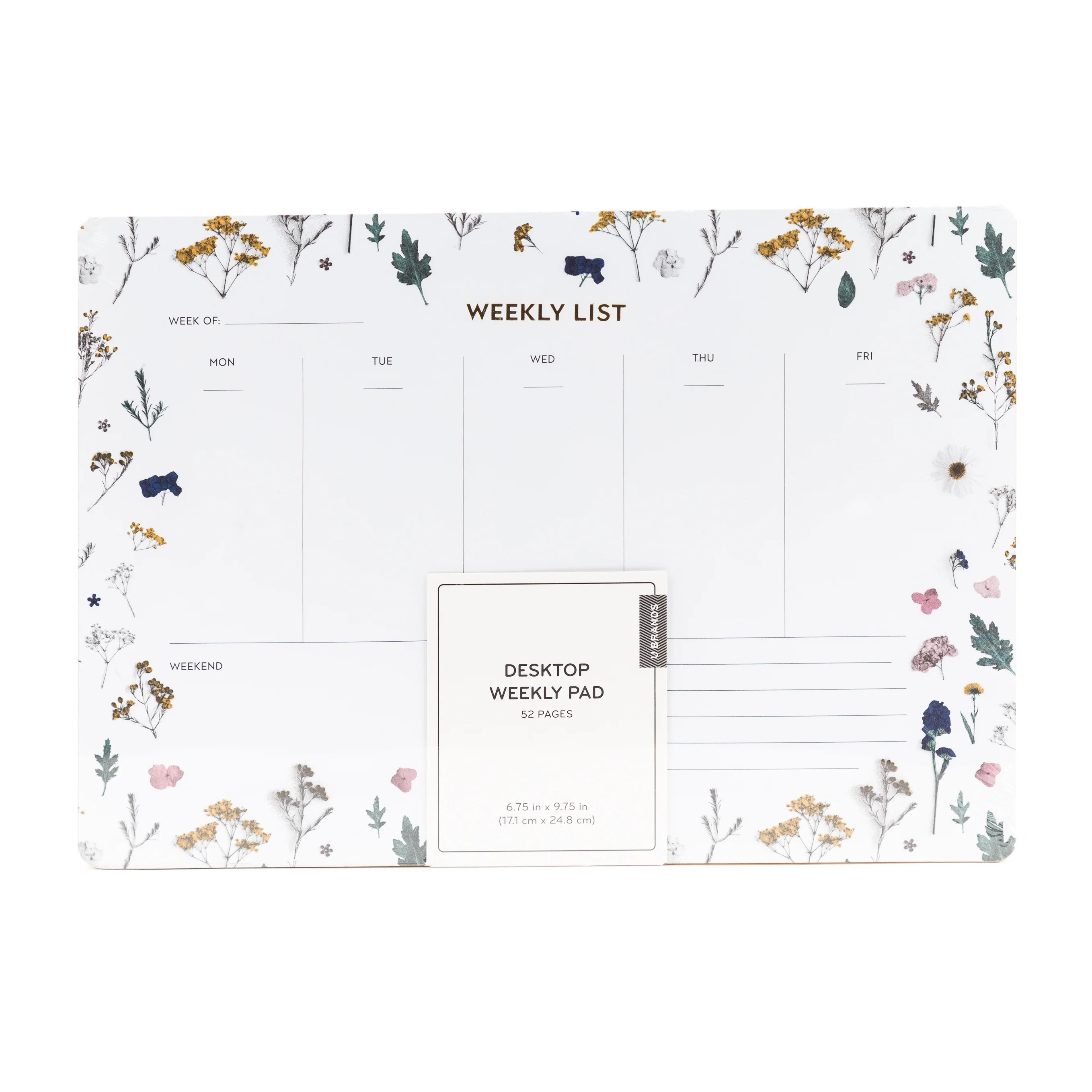 U Brands Desktop Weekly Planning Notepad, Pressed Floral Design, 2568U | Walmart (US)