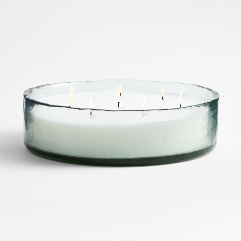 Vetro 8-Wick Green Glass Citronella Candle | Crate & Barrel | Crate & Barrel