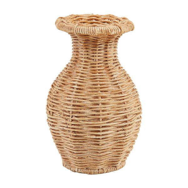 Flared resin basket weave vase | Mud Pie