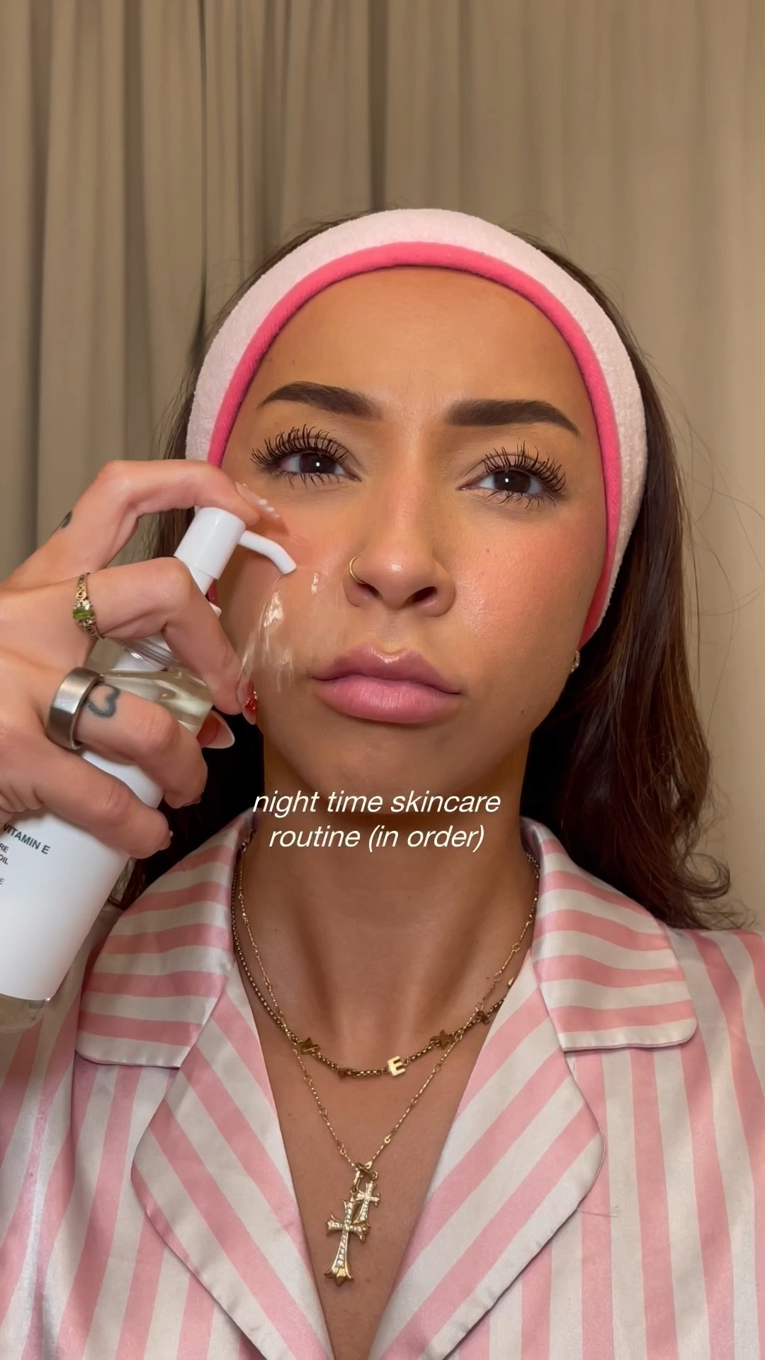 my nighttime skincare routine in order 🧖🏽‍♀️🫧🎀  For the girlies who want to know their proper skin care routine steps! ✨ 

#LTKBeauty