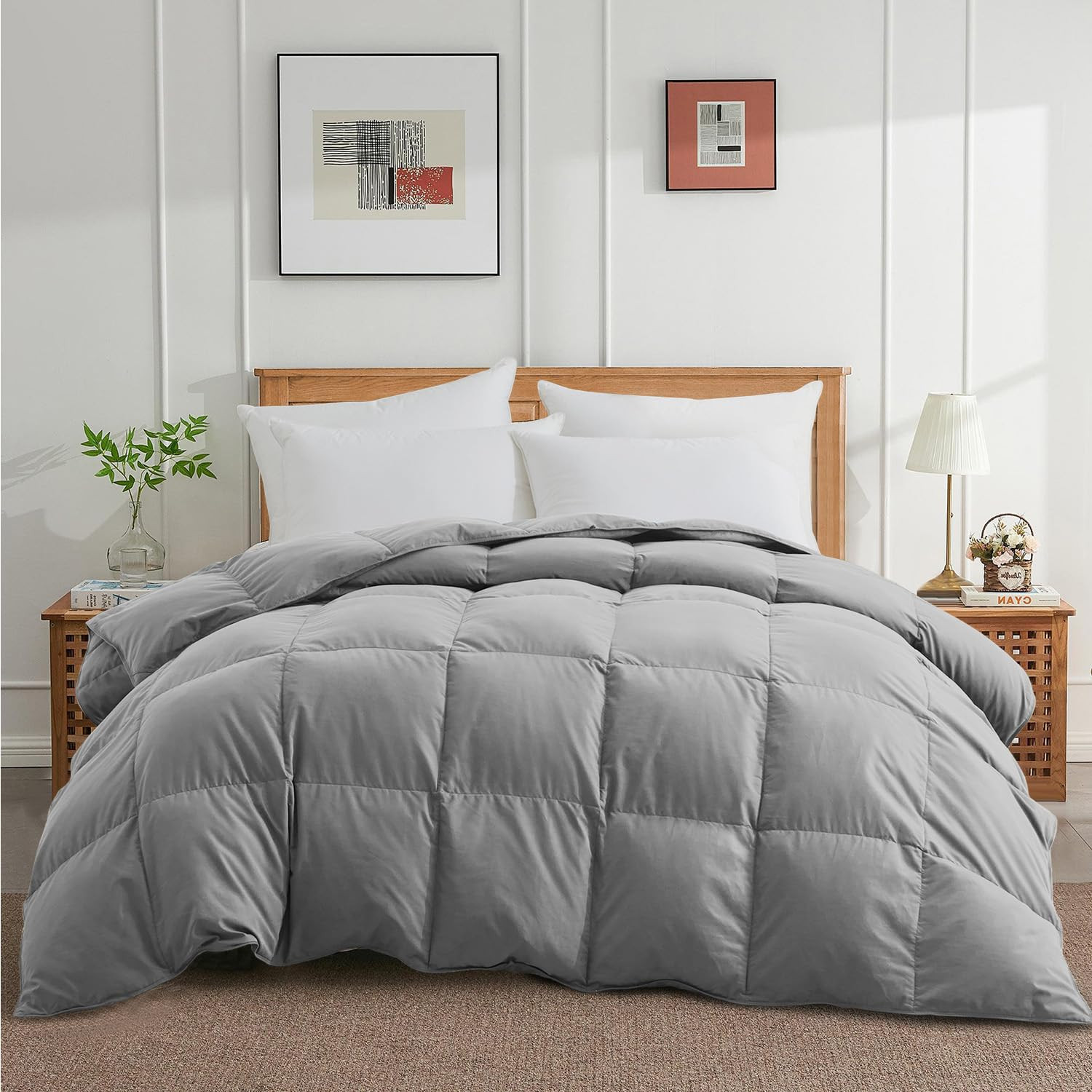 Joysoul King Size Down Comforter - All Season Ultra Soft Goose Down & Feather Fiber Fill, Luxury ... | Amazon (US)
