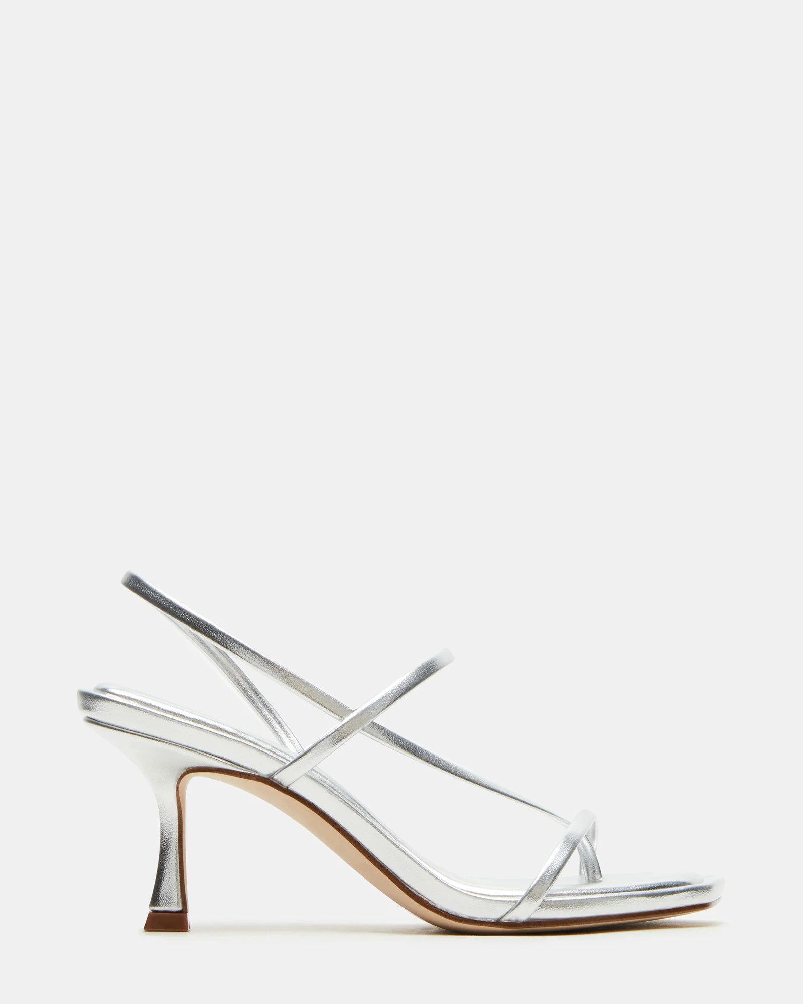 LOCKE Silver Women's Dainty Strappy Square Toe Heel | Steve Madden (US)