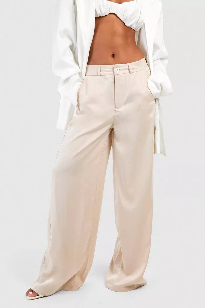 Satin Wide Leg Pants | boohoo (US & Canada)