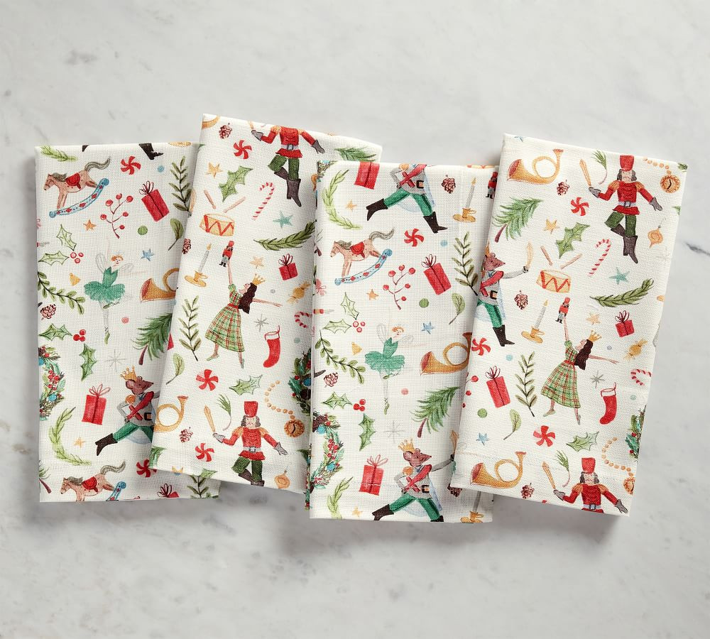 Nutcracker Cotton Napkins, Set of 4 | Pottery Barn (US)