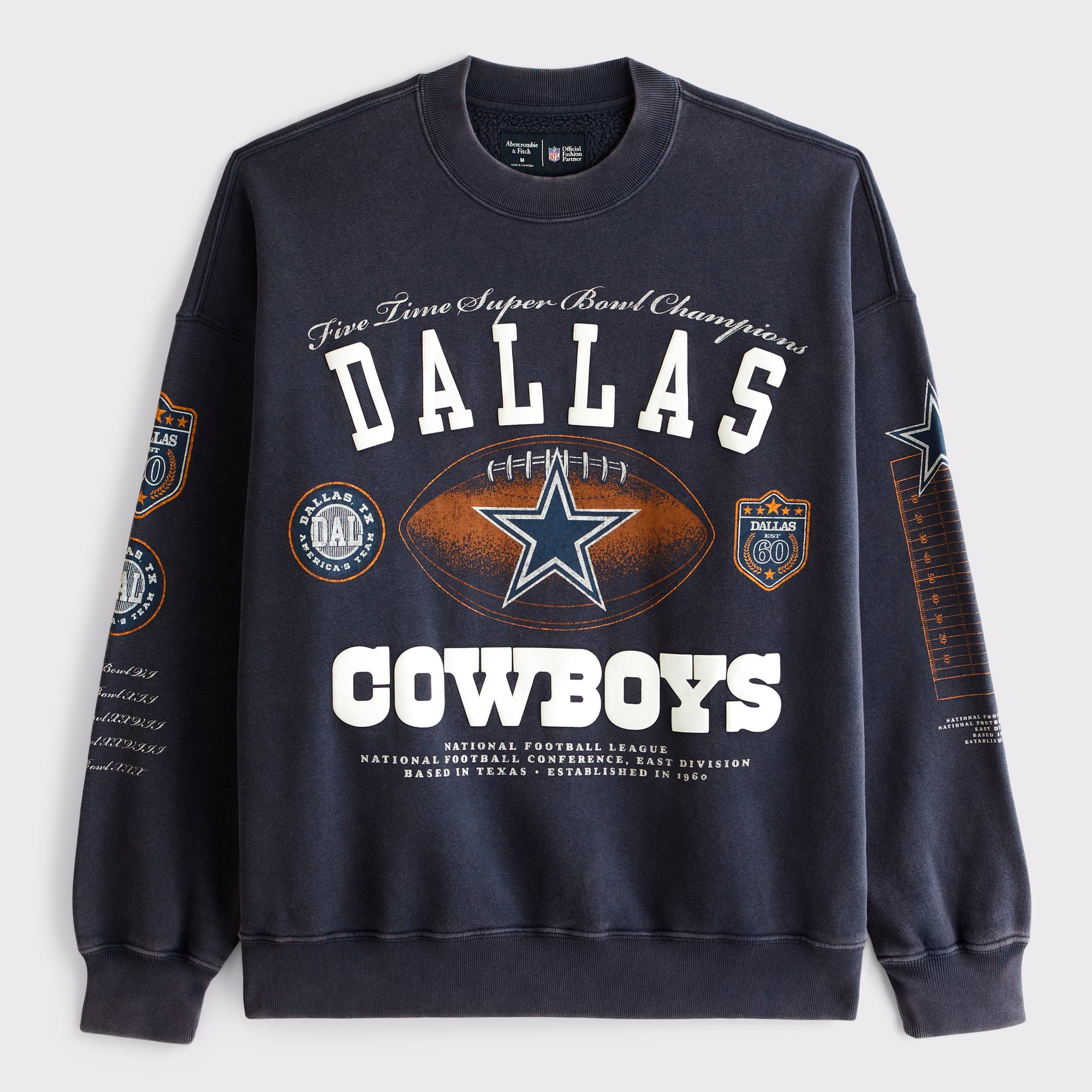 Men's Abercrombie & Fitch Navy Dallas Cowboys Fleece Sweatshirt | Fanatics