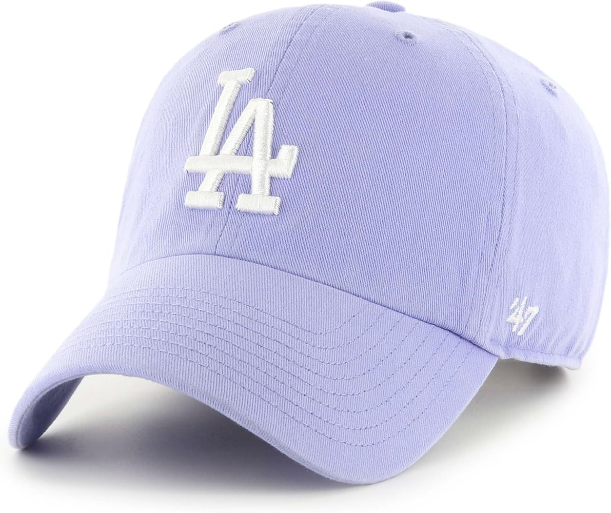 47 Los Angeles Dodgers Hat Mens Womens Clean Up Adjustable Cap, Lavender/Light Purple | Amazon (US)