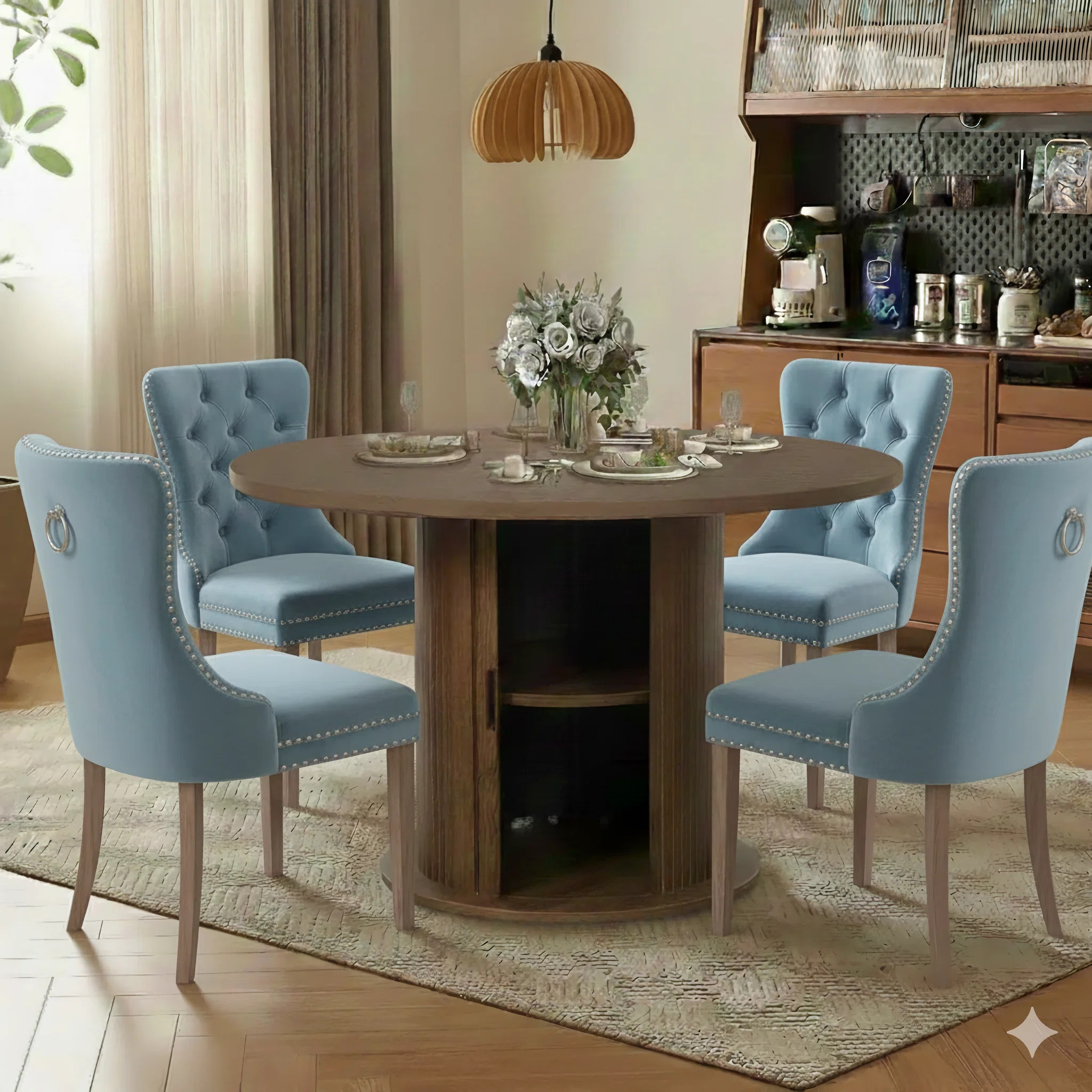 5 Pieces Round Dining Table Sets For 4-6 People | Wayfair North America