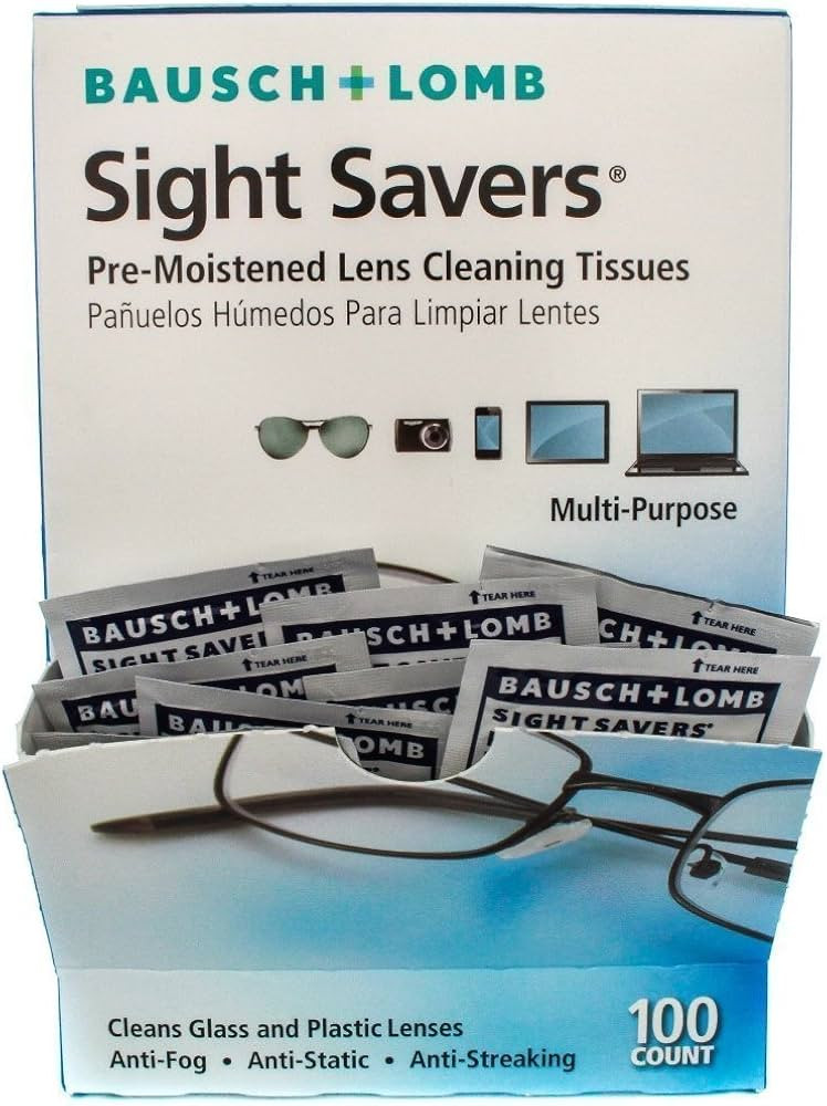 Bausch and Lomb Sight Savers Pre-Moistened Lens Cleaning Tissues -- 100 ct. | Amazon (US)