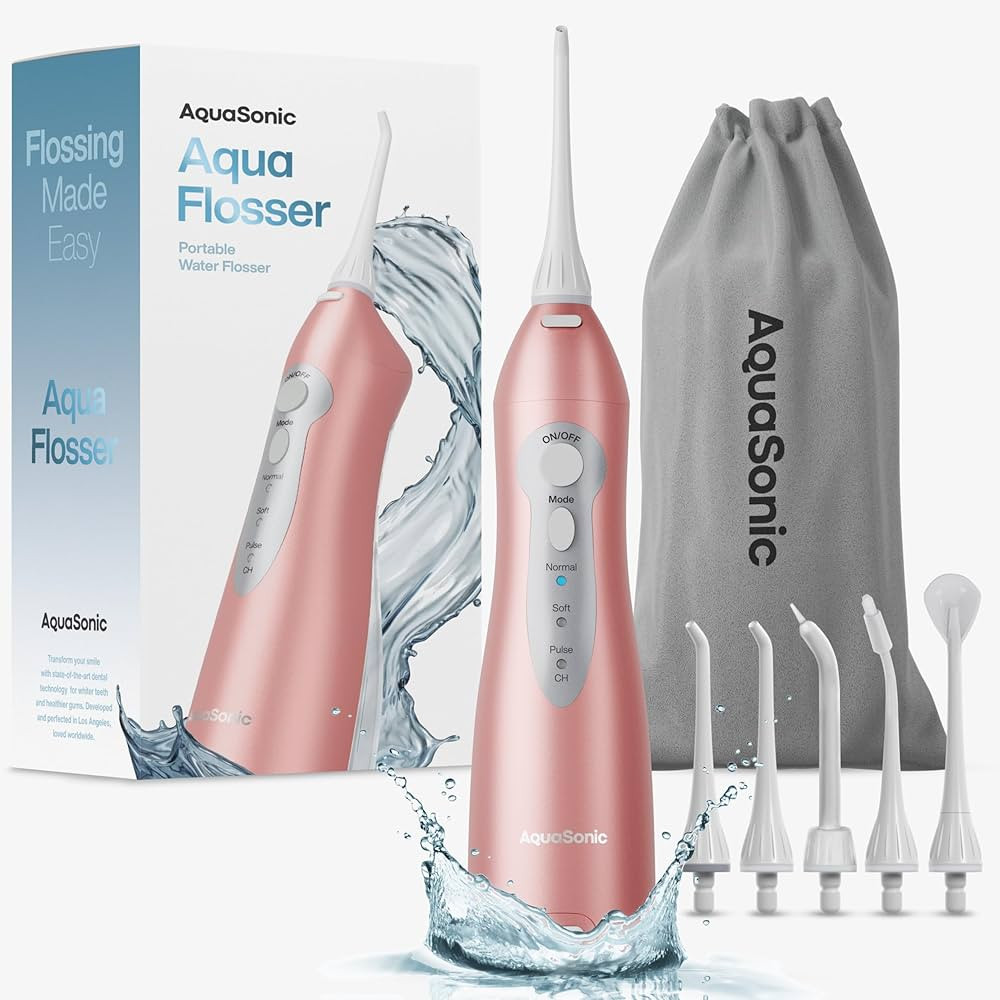 AquaSonic Aqua Flosser - Cordless Rechargeable Water Flosser for Teeth - Waterproof, Portable Ora... | Amazon (US)