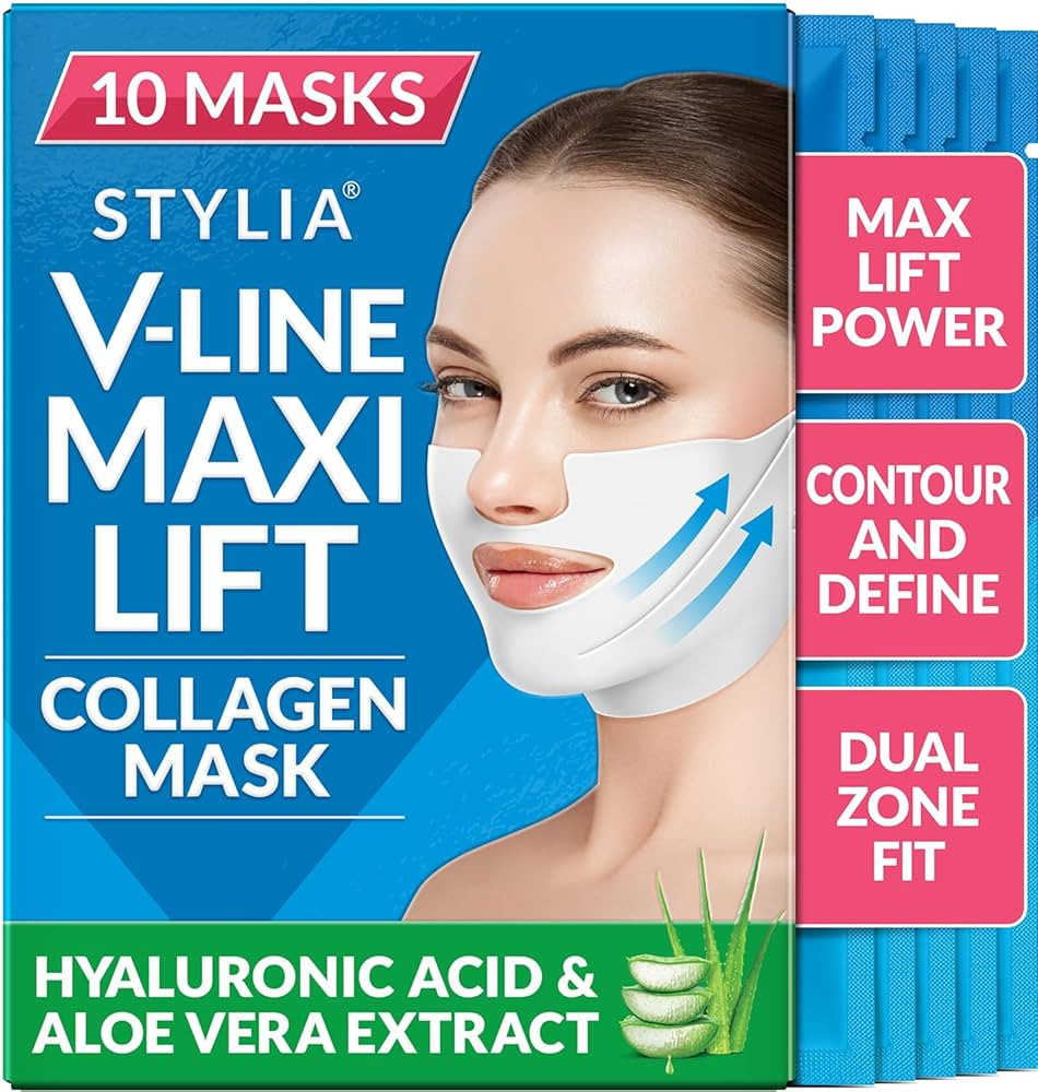 Stylia MaxiLift V-Line Lifting Collagen Face Mask – Enhanced Double Chin Reducer – Jawline Sh... | Amazon (US)