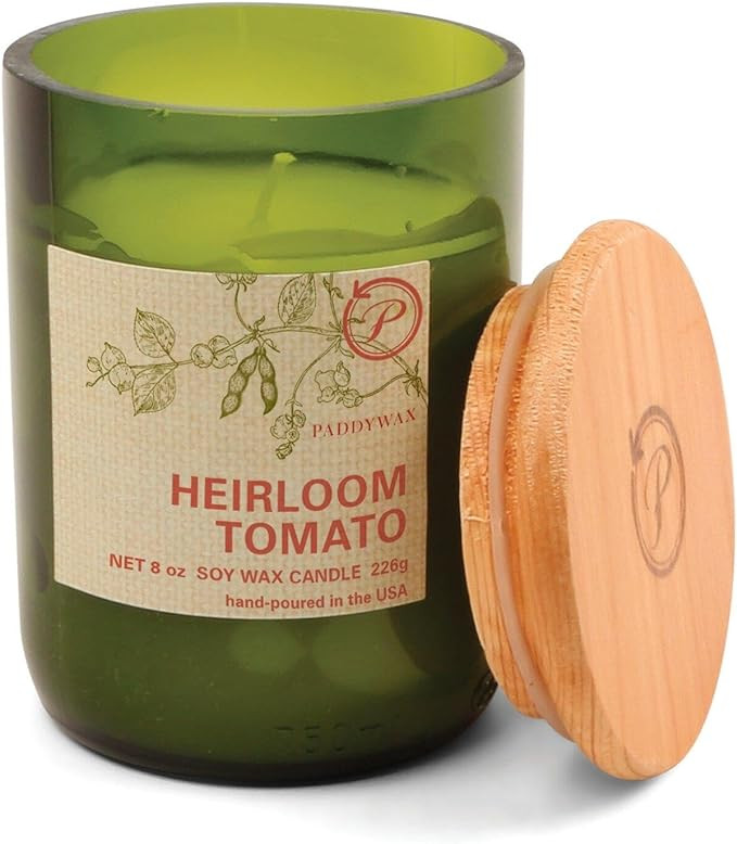 Paddywax Scented Candles Eco Green Artisan Candle in Recycled Vessel, 8-Ounce, Heirloom Tomato | Amazon (US)