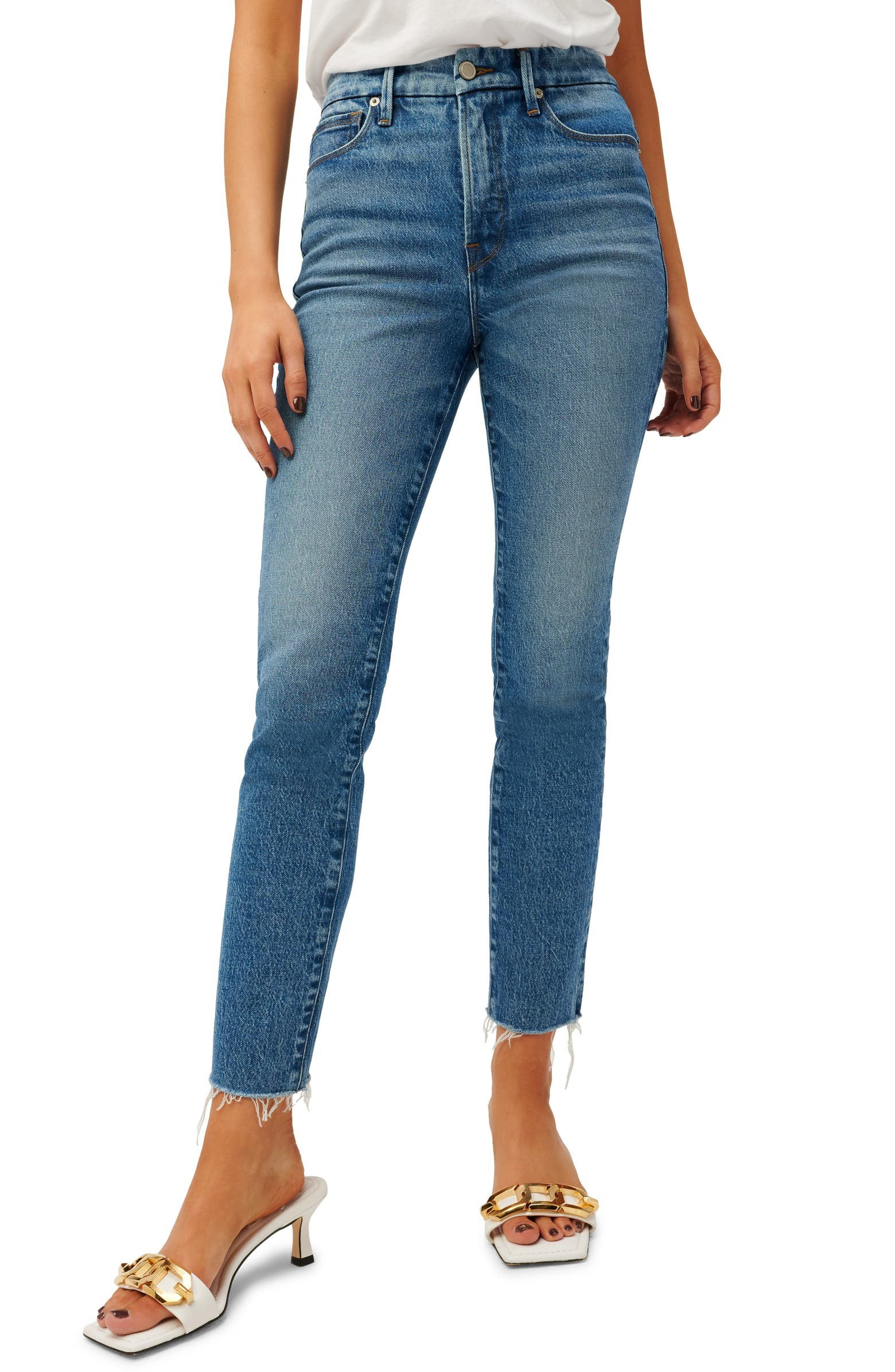 Good Classic High Waist Raw Hem Jeans | Nordstrom