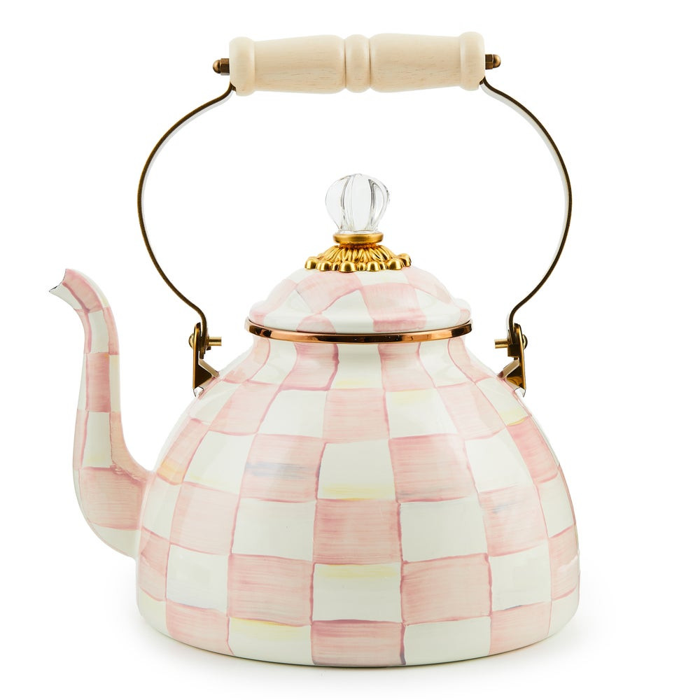 Rosy Check 3 Quart Tea Kettle | MacKenzie-Childs