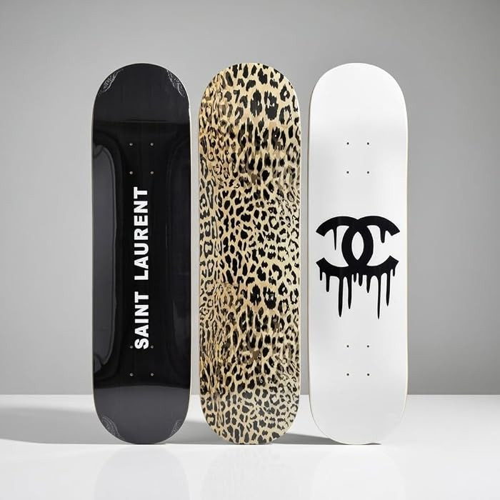 BDTrims 3 Pack Designer-Influenced Pop Art Skateboard Deck Set, Black White and Leopard Print, Pr... | Amazon (US)
