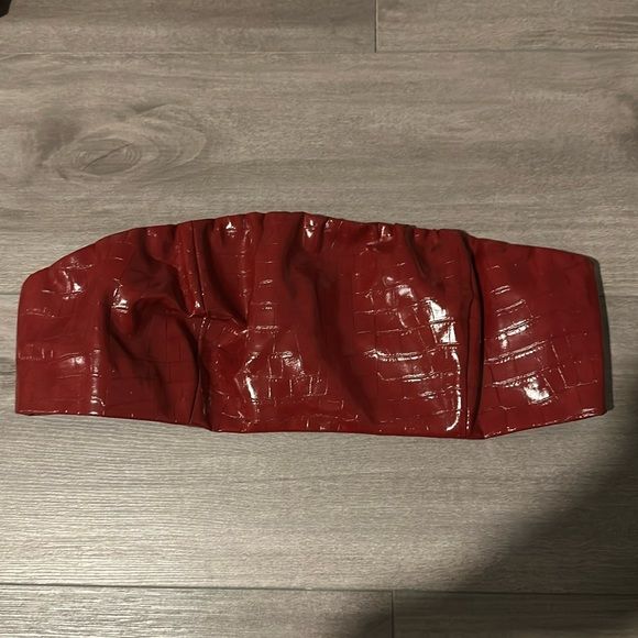 Red leather bandeau | Poshmark