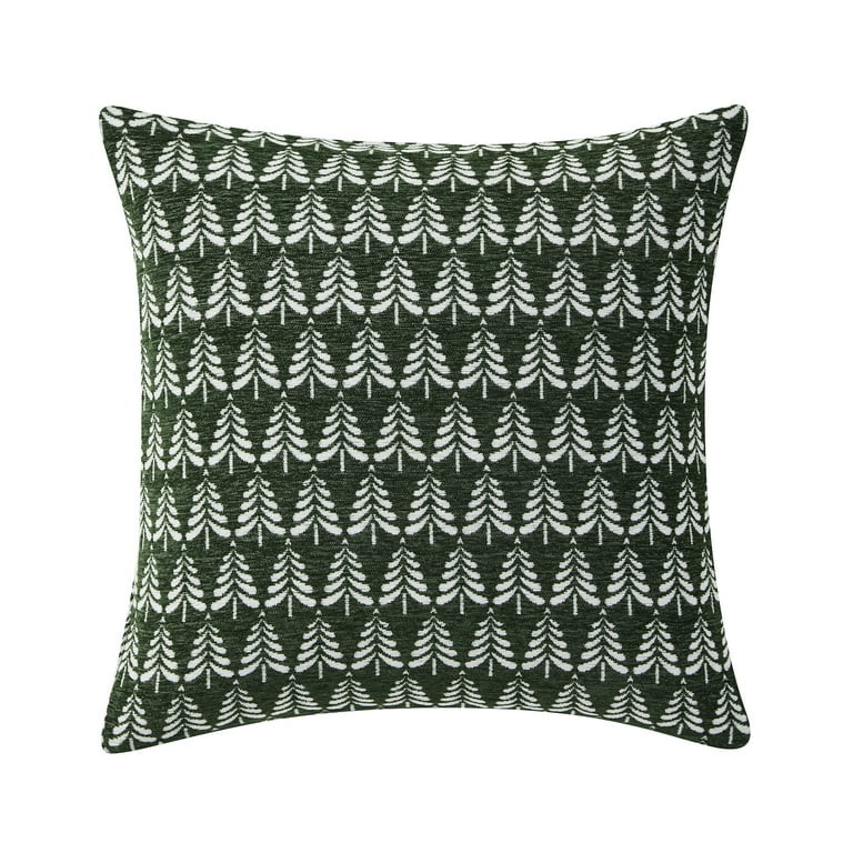 My Texas House 18" x 18" Green Evergreen Jacquard Decorative Pillow Cover | Walmart (US)