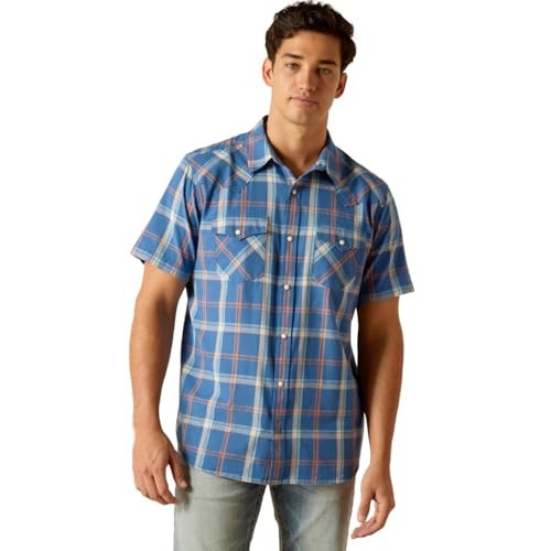 ARIAT Men's Hogany Retro Fit Shirt, Blue Ridge, Small | Amazon (US)