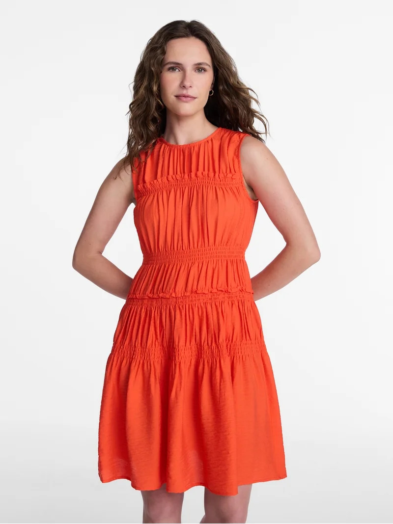 Time and Tru Women's Smocked Sleeveless Mini Dress, Sizes XS-XXXL | Walmart (US)