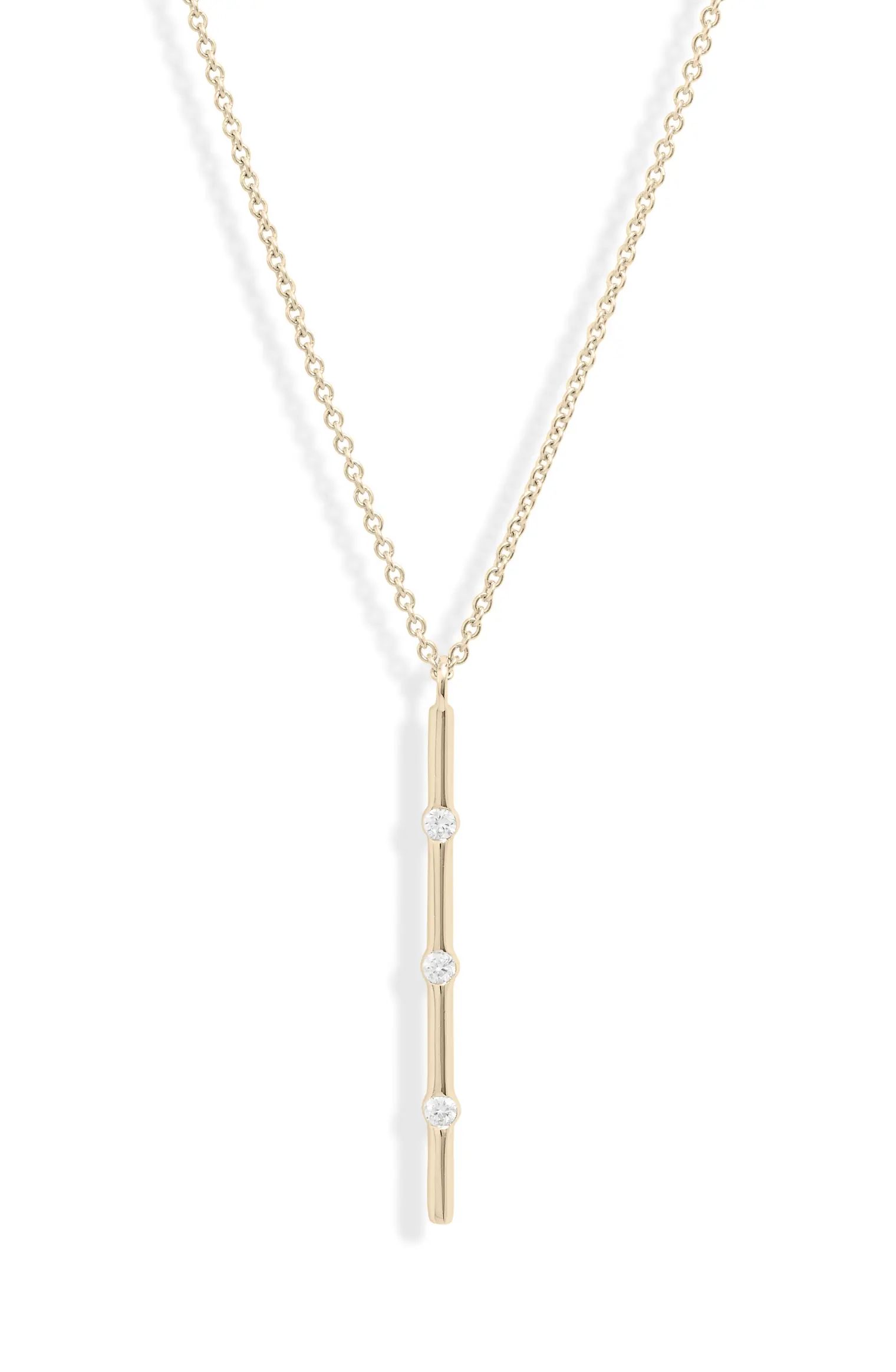 Ofira Vertical Diamond Bar Pendant Necklace | Nordstrom