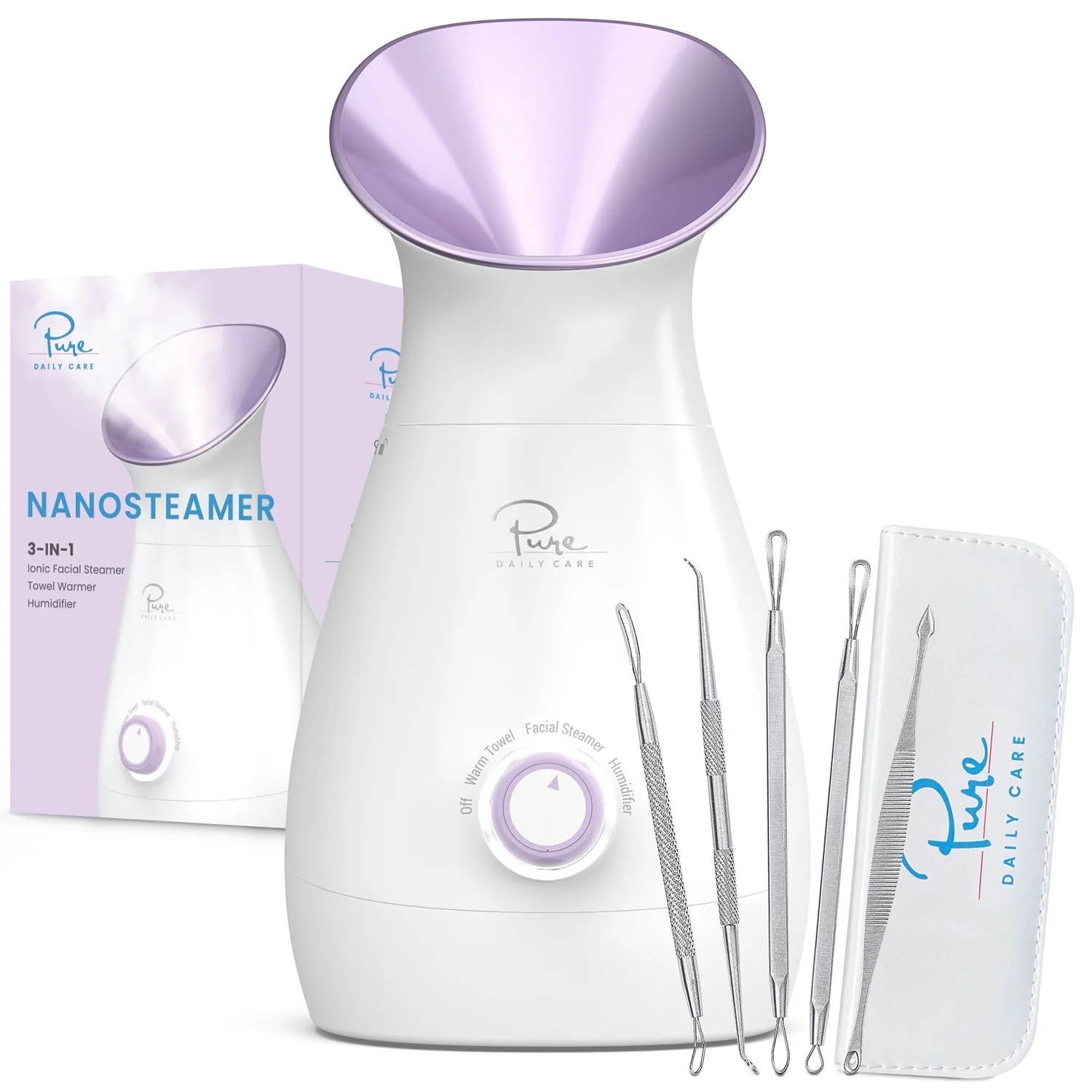 Pure Daily Care Nano Steamer 3-in-1 Ionic Facial Nano Facial Mister 5-Piece Stainless Steel Skin ... | Walmart (US)