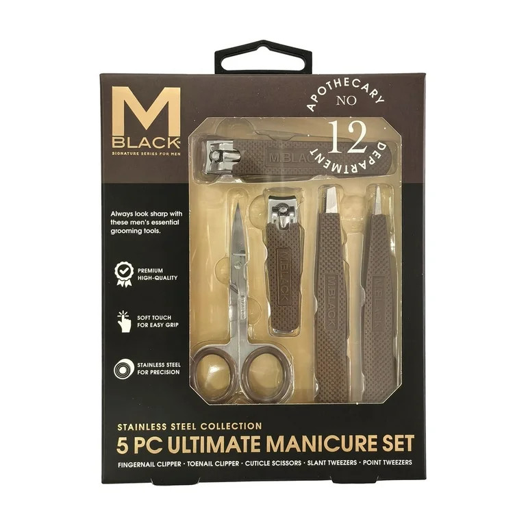 Walmart M Black Stainless Steel Manicure Set, Adult, 5 Piece | Walmart (US)