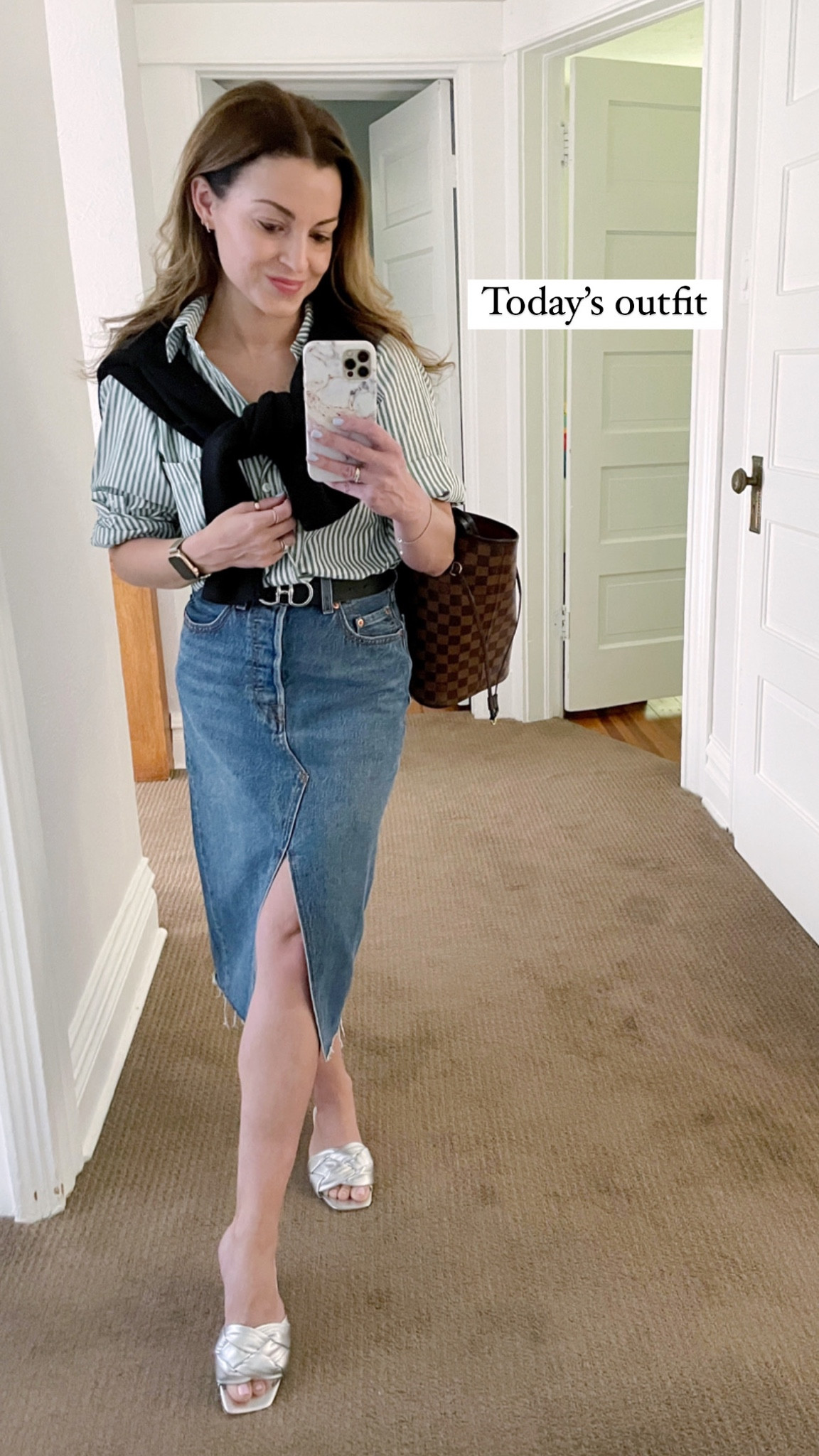 My top is an oversized shirt dress in XXS. Denim skirt is old Levi’s so linking similar here. Shoes are a 5.5 and so well priced! Belt is Edited Pieces XXS  

#LTKunder100 #LTKworkwear