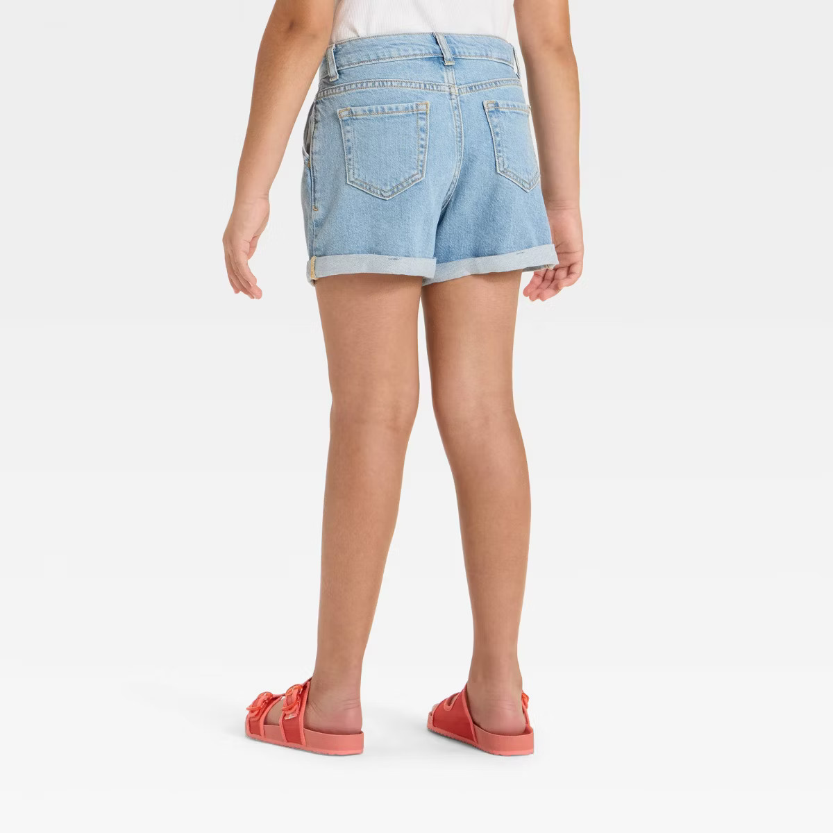 Girls' Pleated Front Cuffed Jean Shorts - Cat & Jack™ | Target