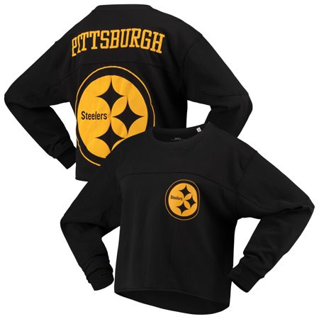 Pittsburgh Steelers G-III 4Her by Carl Banks Women's Flight Song Crop Long Sleeve T-Shirt - Black | Walmart (US)