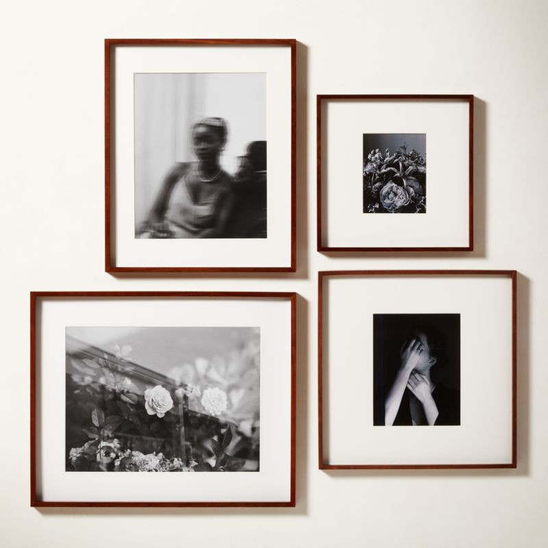 Gallery Walnut Modern Picture Frames with White Mats | CB2 | CB2