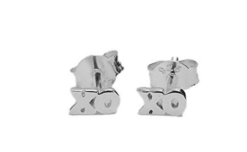 Tiny XO Sterling Silver Dainty Handmade Stud Earrings Best Valentine's Day Gift | Amazon (US)