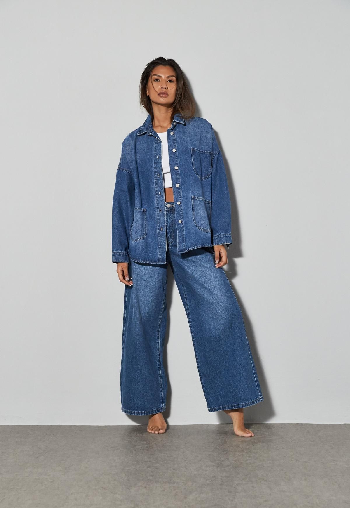 Missguided - Petite Blue Co Ord Wide Leg Jeans | Missguided (US & CA)