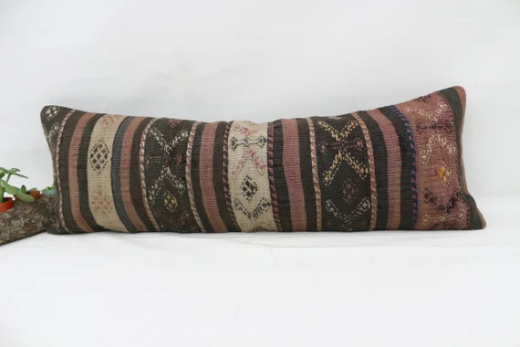 Vintage Kilim Pillow,12x36 Rustic Pillow,Pillow Covers,Red Pillow,Armchair Pillow,Patterned Pillo... | Etsy (US)