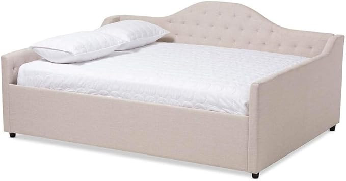 Baxton Studio Eliza Tufted Queen Daybed in Light Beige | Amazon (US)
