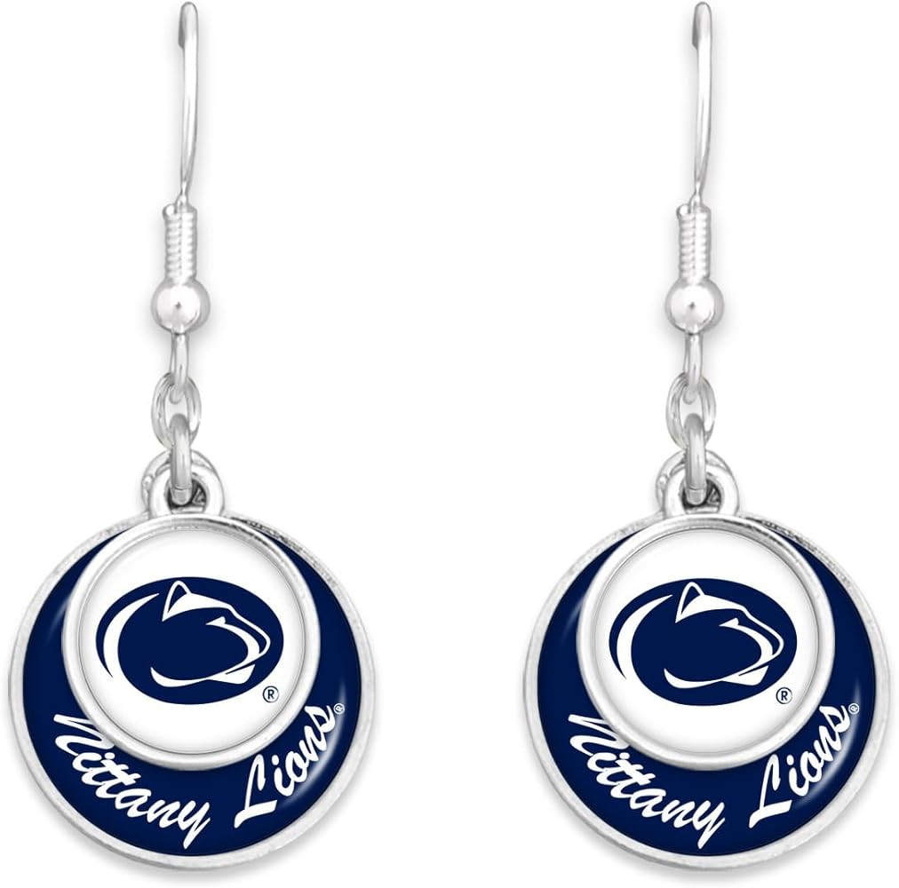 Penn State Nittany Lions Stacked Disk Earrings Jewelry Gift Licensed PSU | Amazon (US)