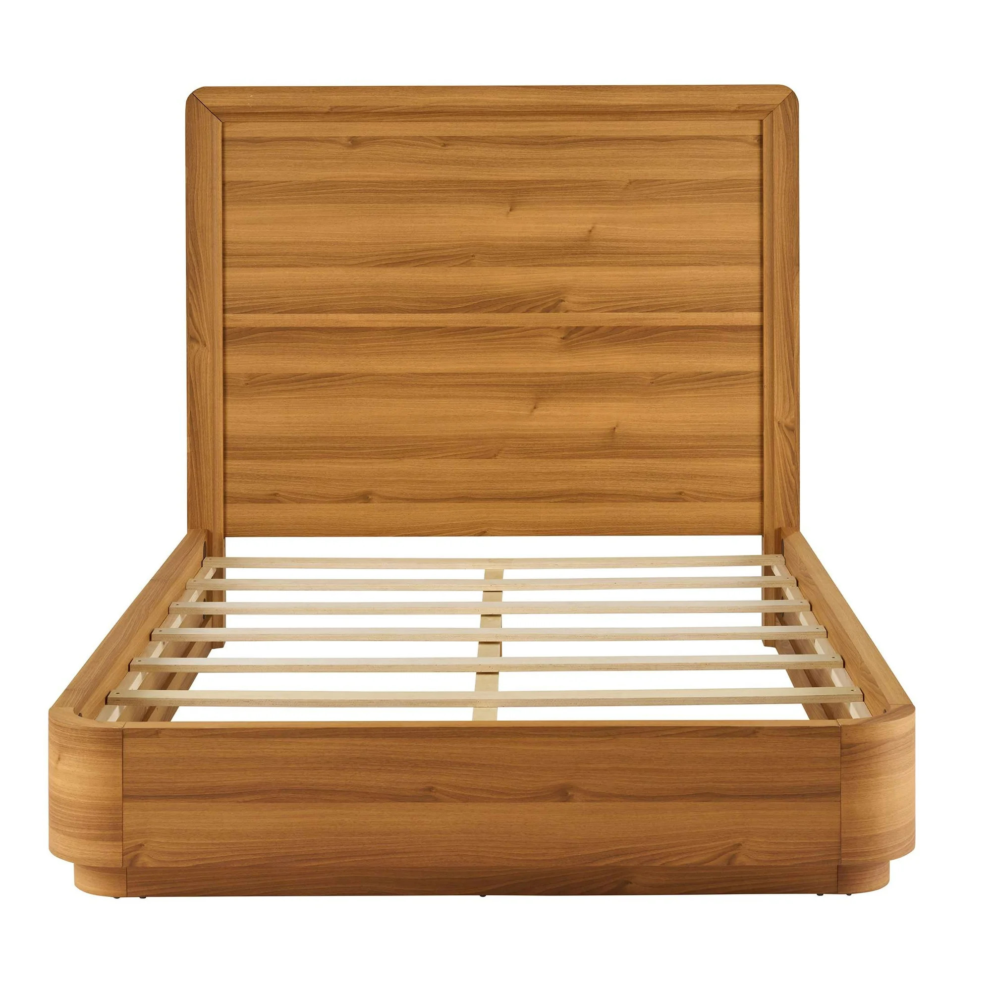 Better Homes & Gardens Juliet Curved Wood Platform Bed, Queen, Honey Brown | Walmart (US)