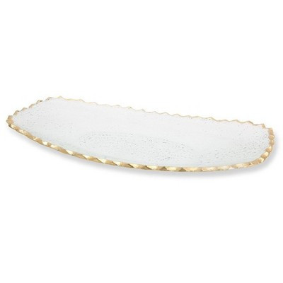 Classic Touch Glass Oblong Tray with Gold Edge 15.5"L | Target